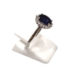 Bague Tanzanite Foncée Ovale Facetté Zirconium Argent 925 Taille 59
