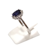 Bague Tanzanite Foncée Ovale Facetté Zirconium Argent 925 Taille 59