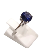 Bague Tanzanite Ronde Argent 925 Taille 56