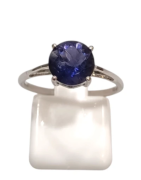Bague Tanzanite Ronde Argent 925 Taille 56