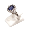 Bague Tanzanite Carré Facetté Zirconium Argent 925 Taille 60