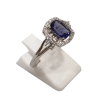 Bague Tanzanite Carré Facetté Zirconium Argent 925 Taille 60