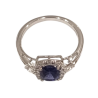 Bague Tanzanite Carré Facetté Zirconium Argent 925 Taille 60