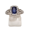 Bague Tanzanite Carré Facetté Zirconium Argent 925 Taille 60
