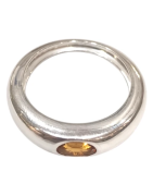 Bague Citrine Ovale Facetté Argent 925 Taille 61