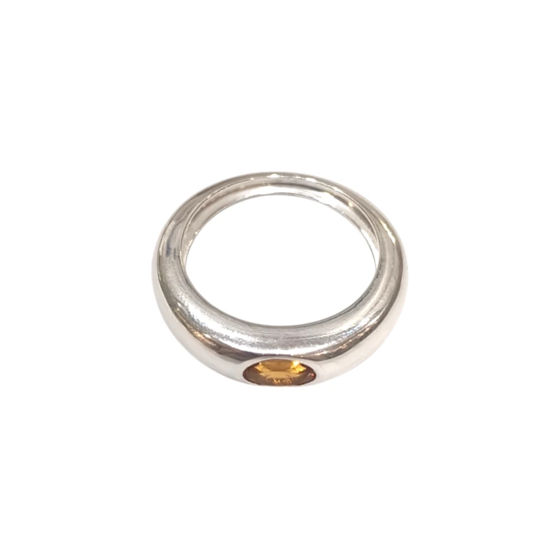 Bague Citrine Ovale Facetté Argent 925 Taille 61