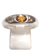 Bague Citrine Ovale Facetté Argent 925 Taille 61
