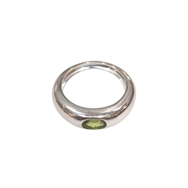 Bague Péridot Ovale Facettée Argent 925 Taille 61