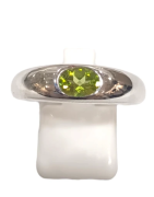 Bague Péridot Ovale Facettée Argent 925 Taille 61
