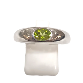 Bague Péridot Ovale Facettée Argent 925 Taille 61
