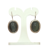 Boucles Obsidienne Œil Céleste Ovale Argent 925