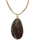 Pendentif Ambre de la Baltique Baroque sur Cordon Réglable