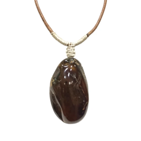Pendentif Ambre de la Baltique Baroque sur Cordon Réglable