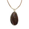 Pendentif Ambre de la Baltique Baroque sur Cordon Réglable