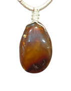 Pendentif Ambre de la Baltique Baroque sur Cordon Réglable