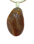 Pendentif Ambre de la Baltique Baroque sur Cordon Réglable