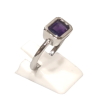 Bague Améthyste Rectangulaire Facettée Argent 925 Taille 57