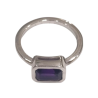 Bague Améthyste Rectangulaire Facettée Argent 925 Taille 57