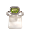 Bague Péridot Rectangulaire Facetté Argent 925 Taille 53