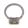 Bague Péridot Rectangulaire Facetté Argent 925 Taille 53