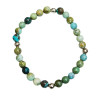 Bracelet Turquoise A+ du Népal avec Inserts Billes d'Acier Pierres Rondes 6mm