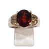 Bague Grenat Rouge Ovale Facetté Argent 925 Taille 61+