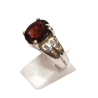 Bague Grenat Rouge Ovale Facetté Argent 925 Taille 61+