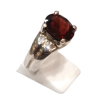 Bague Grenat Rouge Ovale Facetté Argent 925 Taille 61+