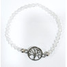Bracelet Verre de Murano Cristal Perles Facettées Coniques Insert Arbre de Vie