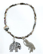 Bracelet Swarovski Arc en Ciel Mini Cubes 2mm avec Breloque Eléphant