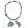 Bracelet Swarovski Arc en Ciel Mini Cubes 2mm avec Breloque Eléphant
