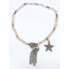 Bracelet Swarovski Rose Mini Cubes 2mm avec Breloque Etoile