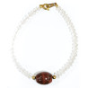 Bracelet Cristal de Roche Pierres de 4mm Facettées Jaspe Rouge avec Fermoir Doré 18 cm