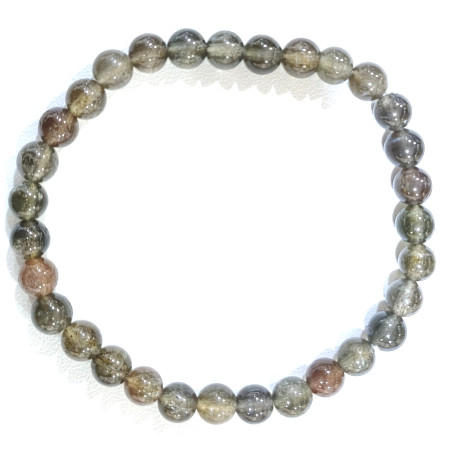 Bracelet Œil de chat cristallisé A+ Pierres rondes 6mm
