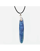 Pendentif Cyanite Bleue 4.5 cm sur Cordon Noir Réglable 1