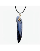 Pendentif Cyanite Bleue 4.5 cm sur Cordon Noir Réglable 5