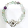 Bracelet Fluorite Rainbow Marguerite Pierres Rondes 8mm