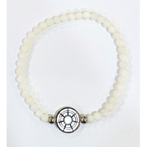 Bracelet Nacre Pierres Rondes 4mm avec Symbole Boussole