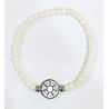 Bracelet Nacre Pierres Rondes 4mm avec Symbole Boussole