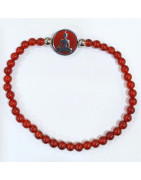 Bracelet Cornaline Pierres Rondes 4mm avec Insert Bouddha