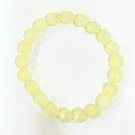 Bracelet Opaline Pierres Rondes Facettées 8mm