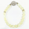 Bracelet Opaline Pierres Rondes Facettées 8mm avec Breloque Chakra 3ème Œil