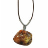 Pendentif Ambre Baltique Brute Polie 5X3.5 cm sur Cordon