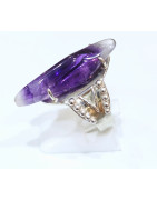 Bague Améthyste Argent 925 Taille 58 Création "Meirea L'Atelier"