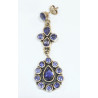 Boucles Tanzanite Pierres Gouttes et Rondes Facettées Argent 925