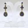 Boucles Tanzanite Pierres Gouttes et Rondes Facettées Argent 925