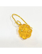 Boucles Citrine Fleur Plaquées Or