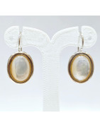 Boucles Nacre Cabochon Ovale 2cm