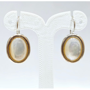 Boucles Nacre Cabochon Ovale 2cm
