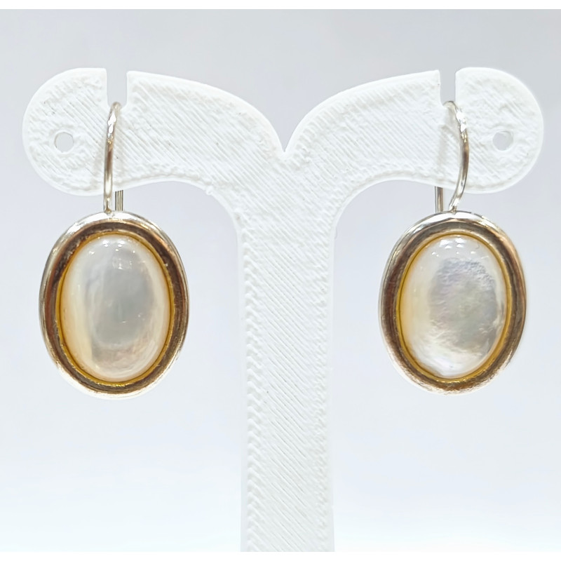 Boucles Nacre Cabochon Ovale 2cm